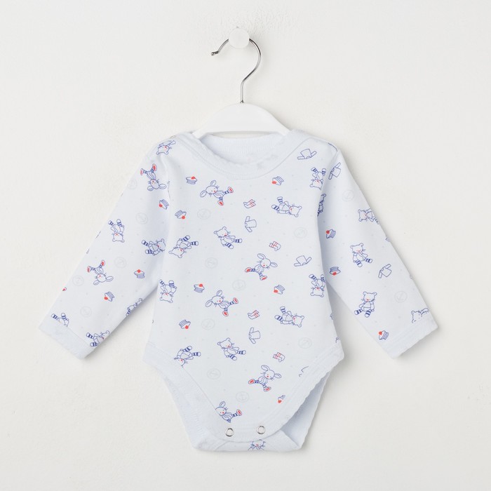 Боди длинный рукав 11302-12 микс, рост 56 см