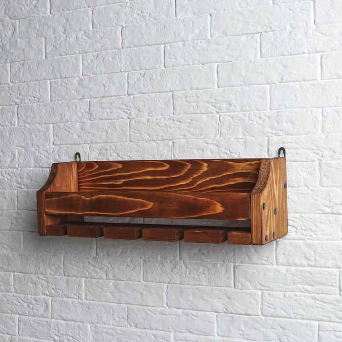 Полка для вина "Портофино", массив сосны, 50 х 15 х 15 см УЦЕНКА