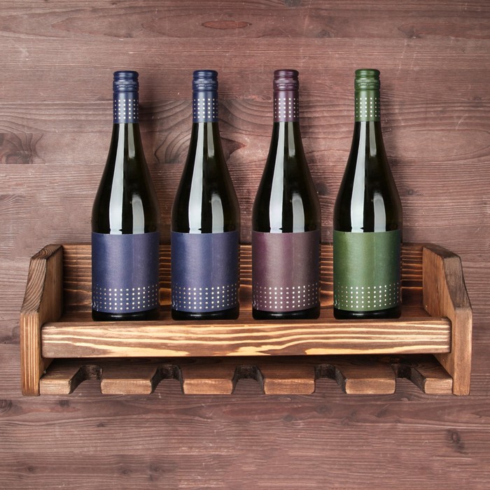 Полка для вина "Портофино", массив сосны, 50 х 15 х 15 см УЦЕНКА