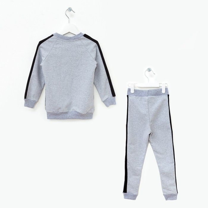 Спортивный костюм детский, рост 104 см, цвет серый/чёрный ОЕ-122ССЧ