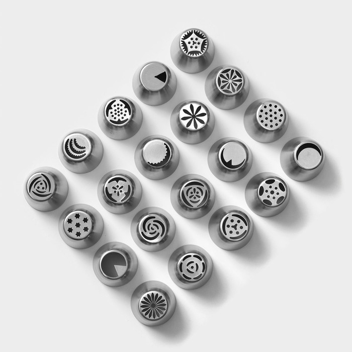 Набор кондитерский 26 предметов в кейсе: 23 насадки d=3,7/2 см, 2 адаптера, мешок 30х15 см