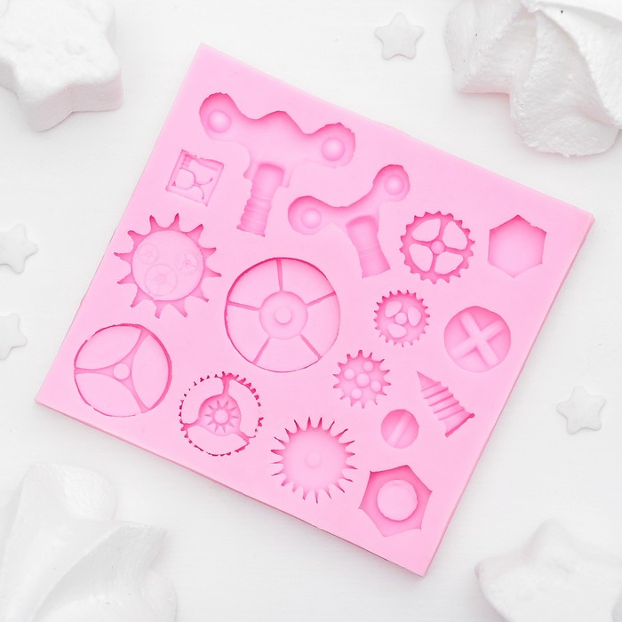 Молд 8х7,5х0,6 см "Шурупы , гаечки"