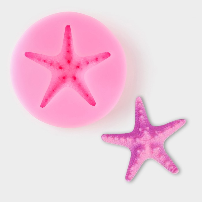 силиконовый молд морская звезда Силиконовый молд «Морская звезда», d=7,5 см, цвет МИКС