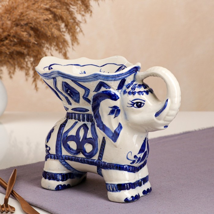 Ваза для конфет "Слон", гжель, микс, 0,3 л