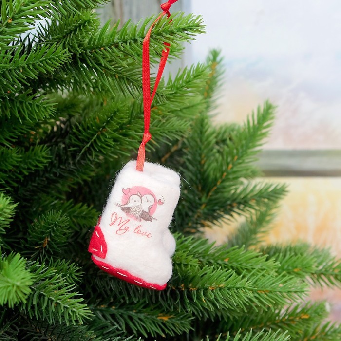 Подвеска «Пара валенок с подшивкой», моя любовь, 5,5×4 см, ручная работа