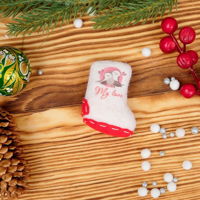 Магнит «Валенок с подшивкой», моя любовь, 5,5×4 см, ручная работа