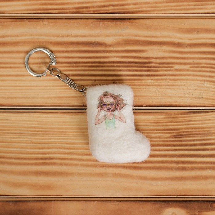 Брелок «Валенок», ветер в волосах, 5,5×4 см, ручная работа