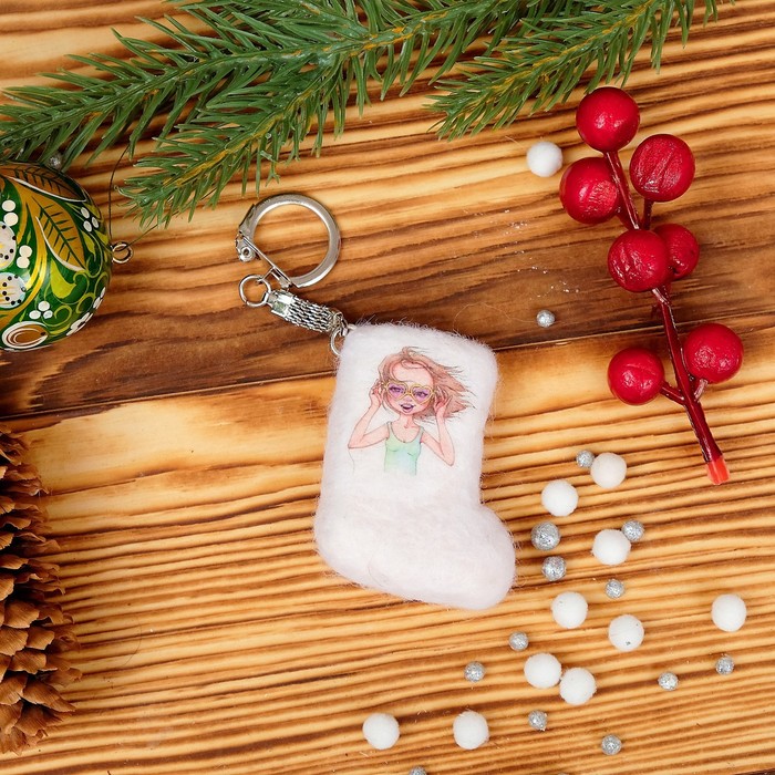 Брелок «Валенок», ветер в волосах, 5,5×4 см, ручная работа