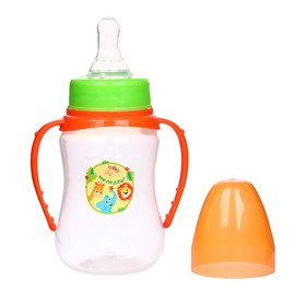 

Бутылочка для кормления «Зоопарк» детская приталенная, с ручками, 150 мл, от 0 мес., цвет оранжевый