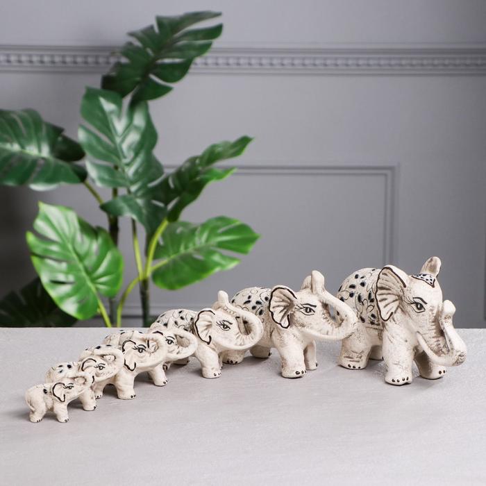 Сувенир "Белые слоны", золото, большой