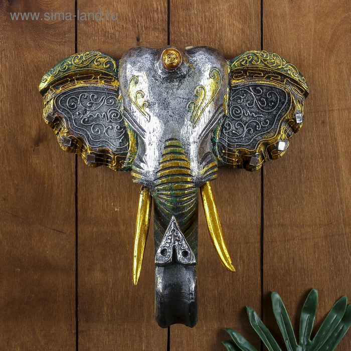 Панно настенное Голова слона 27х12х30 см панно настенное lefard лист бронзовое 28х10х4 см