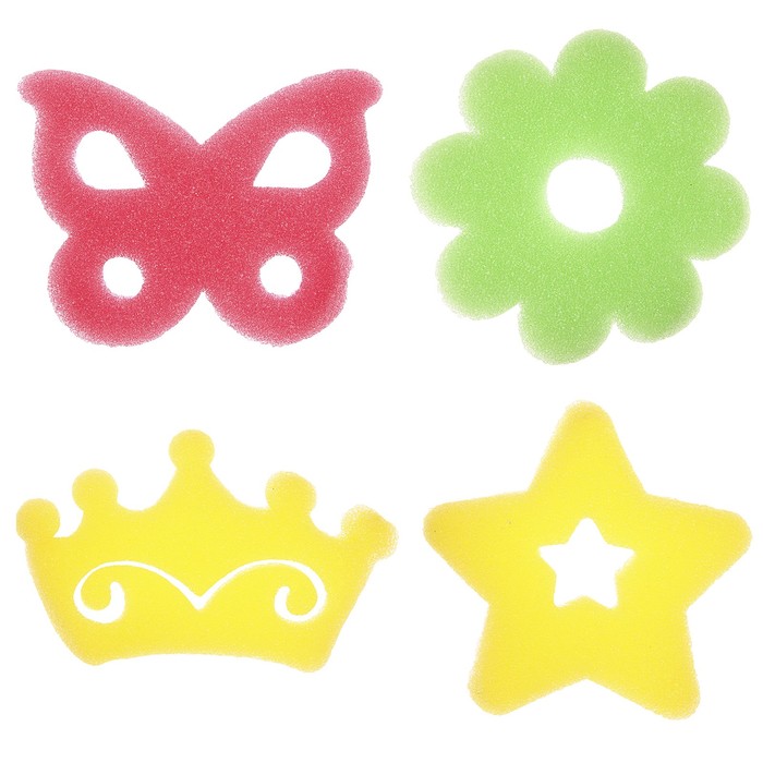 Детская губка-мочалка «Доченька» для купания, игровой набор 4 шт.