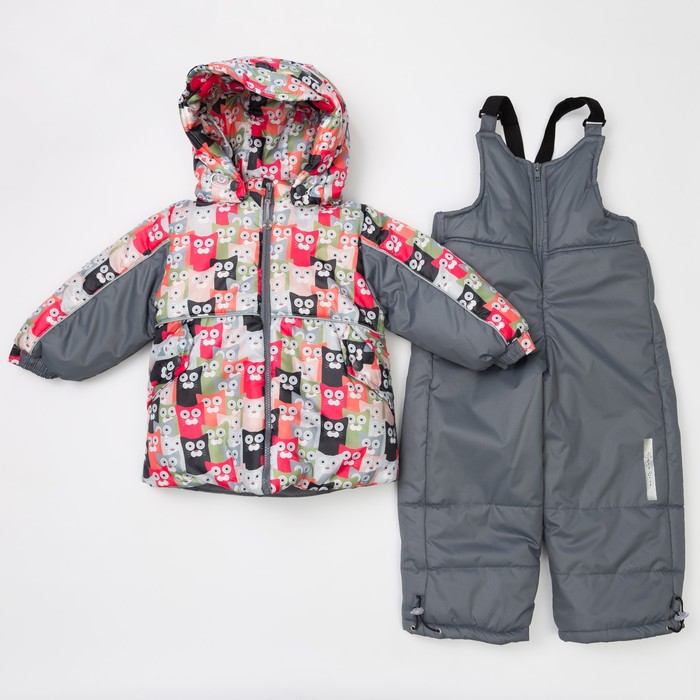 Комплект детский (Куртка + Полукомбинезон), рост 104 см, цвет серый(коты)