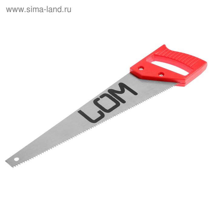 Ножовка по дереву ЛОМ, пластиковая рукоятка, 7-8 TPI, 350 мм ножовка по дереву 300 мм пластиковая рукоятка