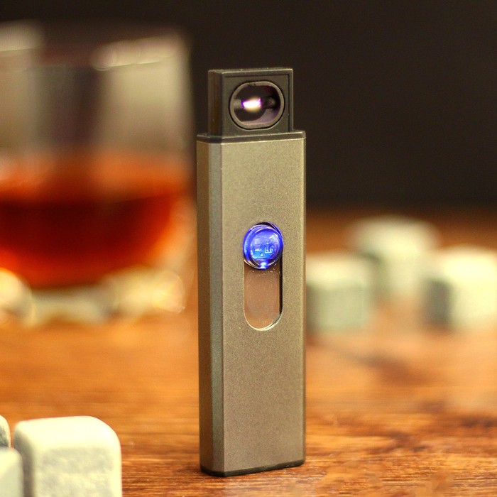 Зажигалка электронная, вытянутая, прямоугольная, микс, (+USB провод) 1х2,5х8.5 см.