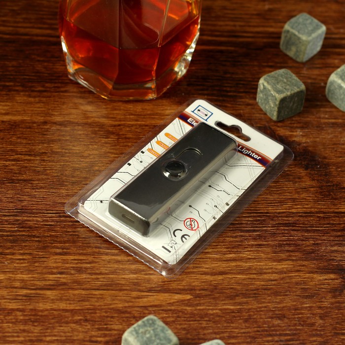 Зажигалка электронная, вытянутая, прямоугольная, микс, (+USB провод) 1х2,5х8.5 см.