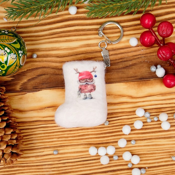 Брелок «Валенок», праздничное настроение, 5,5×4 см, ручная работа