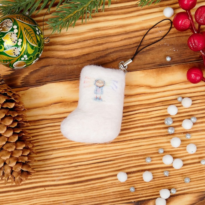 Брелок «Валенок», с музыкой по жизни, 5.5 × 4 см, ручная работа