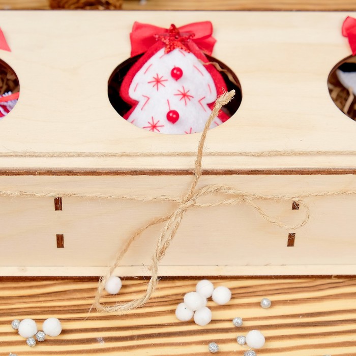 Набор ёлочных игрушек, 3 шт в упаковке, ручная работа