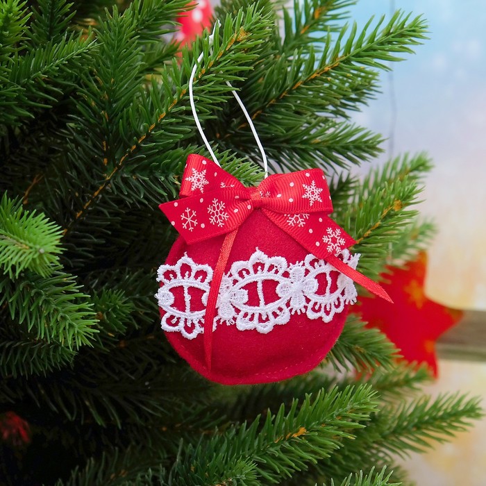 Набор ёлочных игрушек, 3 шт в упаковке, ручная работа