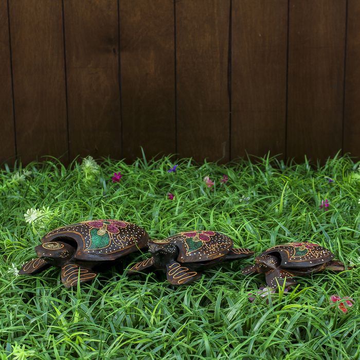 Набор сувенирный &quot;Черепашка тайник&quot;(12,15,20) 20х6х20 см