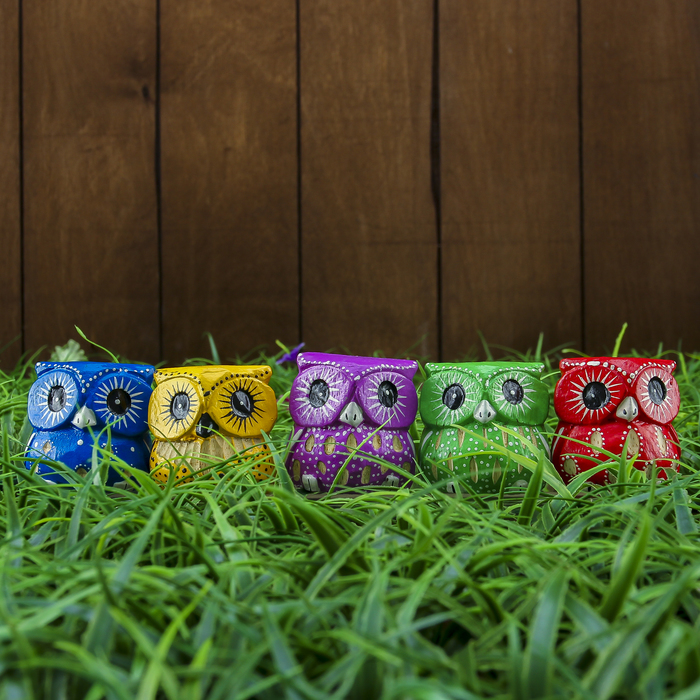 Набор сувенирный "Пять сов" 19х3,5х4 см  МИКС