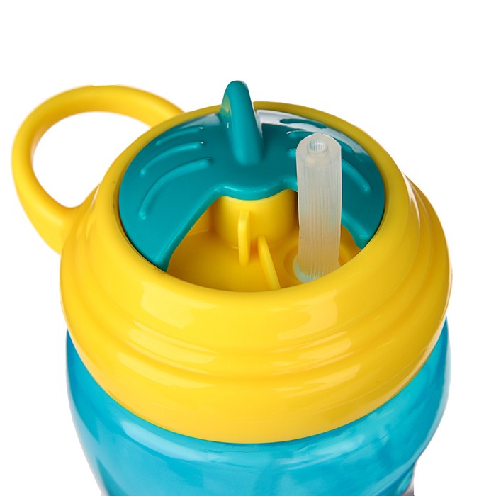 Поильник с силиконовой трубочкой, 450 мл, от 12 мес., цвета МИКС + дополнительная трубочка и ёршик