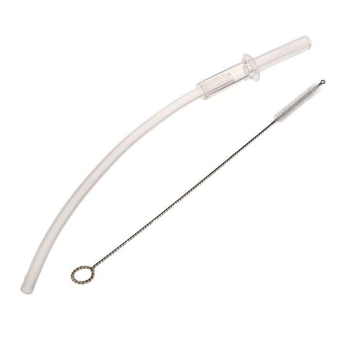 Поильник с силиконовой трубочкой, 450 мл, от 12 мес., цвета МИКС + дополнительная трубочка и ёршик