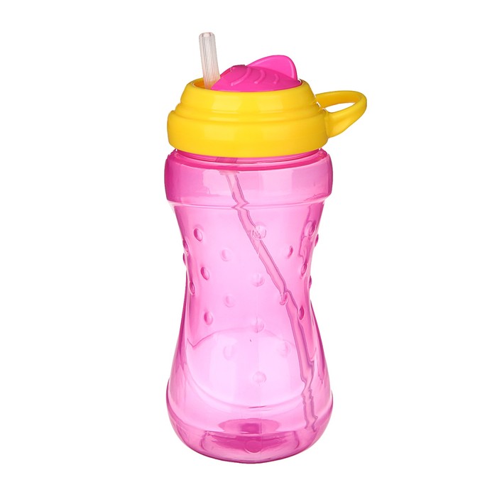 Поильник с силиконовой трубочкой, 450 мл, от 12 мес., цвета МИКС + дополнительная трубочка и ёршик