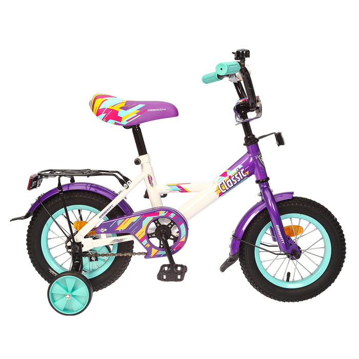 Велосипед 12" Graffiti Classic RUS, цвет белый/темно-фиолетовый УЦЕНКА