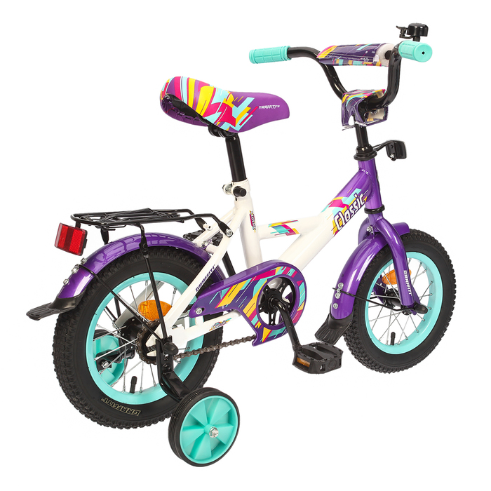 Велосипед 12" Graffiti Classic RUS, цвет белый/темно-фиолетовый УЦЕНКА