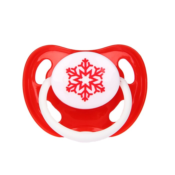 Пустышка силиконовая ортодонтическая «Снежинка», от 0 мес., подарочная упаковка, в новогоднем шаре