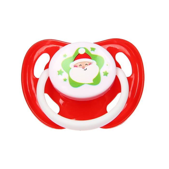 Пустышка силиконовая ортодонтическая «Дед Мороз», от 0 мес., подарочная упаковка, в новогоднем шаре