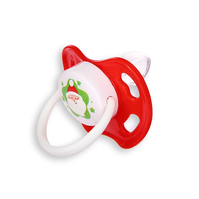 Пустышка силиконовая ортодонтическая «Дед Мороз», от 0 мес., подарочная упаковка, в новогоднем шаре