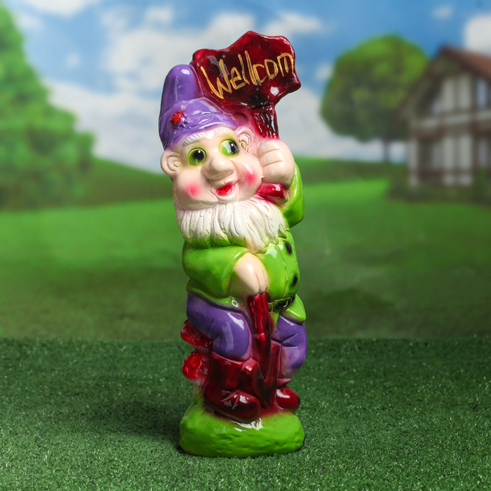 Садовая фигура "Гном Велком", микс