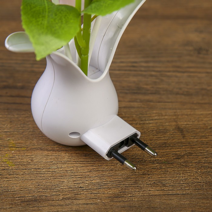 Ночник пластик "Кустовая роза с грибочками" LEDх3 220В МИКС 10,8х9х28 см