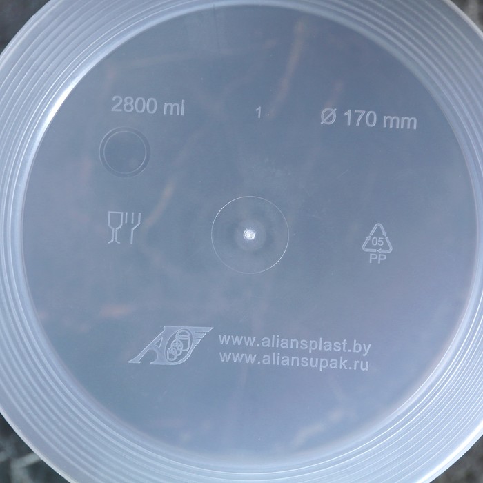 Контейнер пищевой с герметичной крышкой 2,8 л.