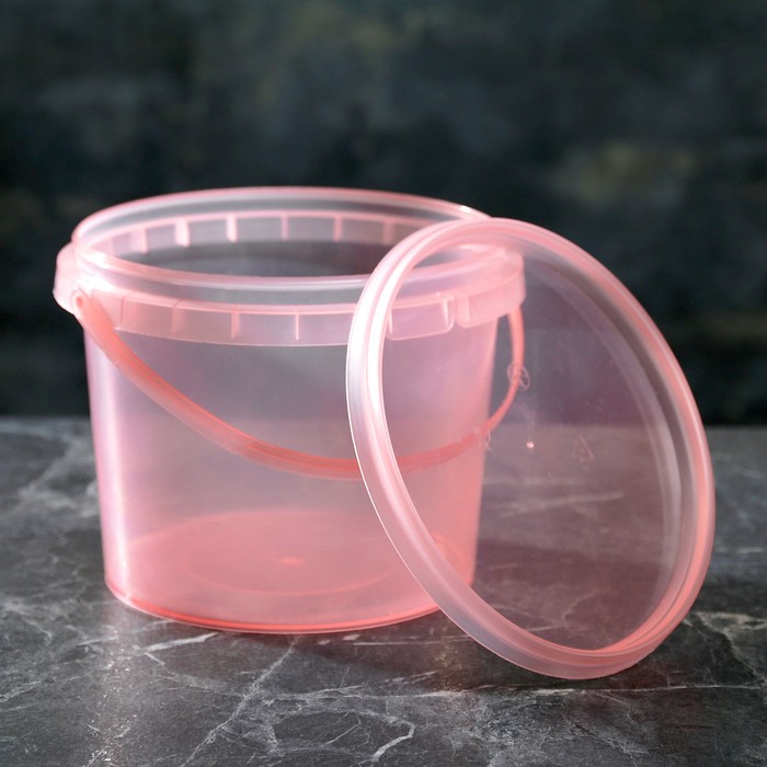 Контейнер пищевой с герметичной крышкой 0,8 л. цвет розовый