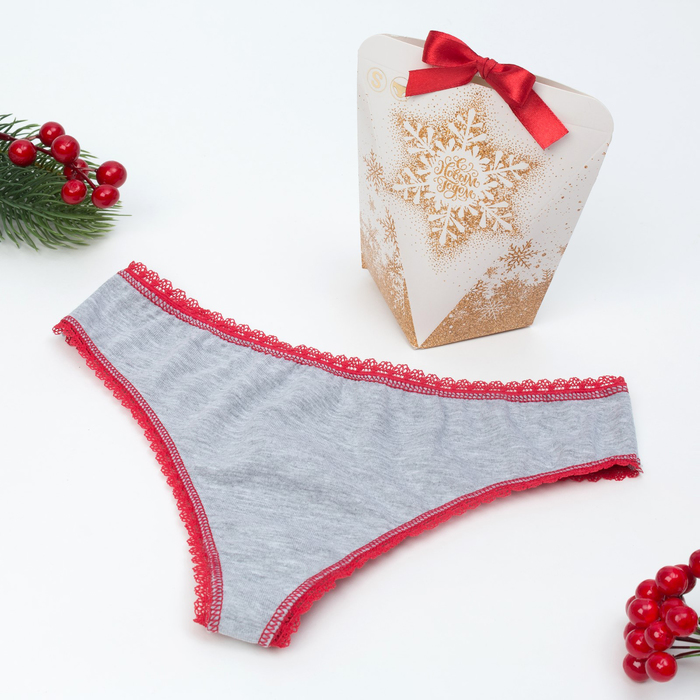 Трусы  женские стринги KAFTAN, серые, р-р L (50-52), хл. 95%; эл. 5%