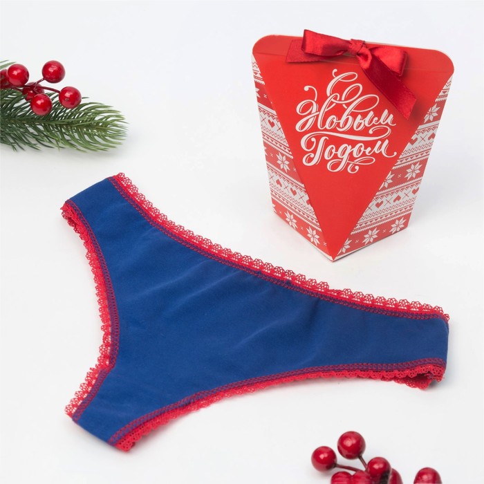 Трусы  женские стринги KAFTAN, синие, р-р M (46-48), хл. 95%; эл. 5%