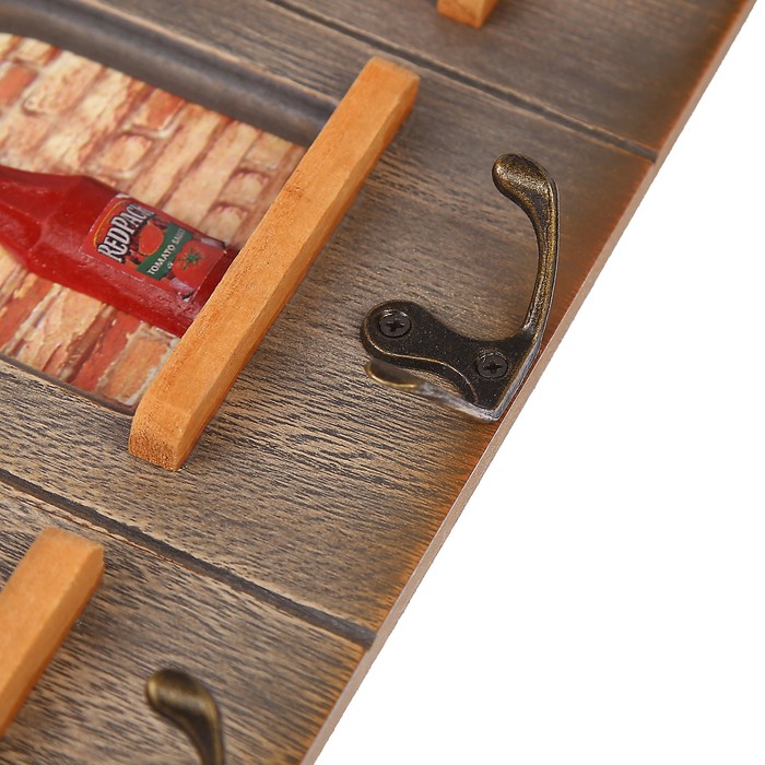 Крючки декоративные дерево 3 досочки "Кладовая с провиантом" 20х33х3 см