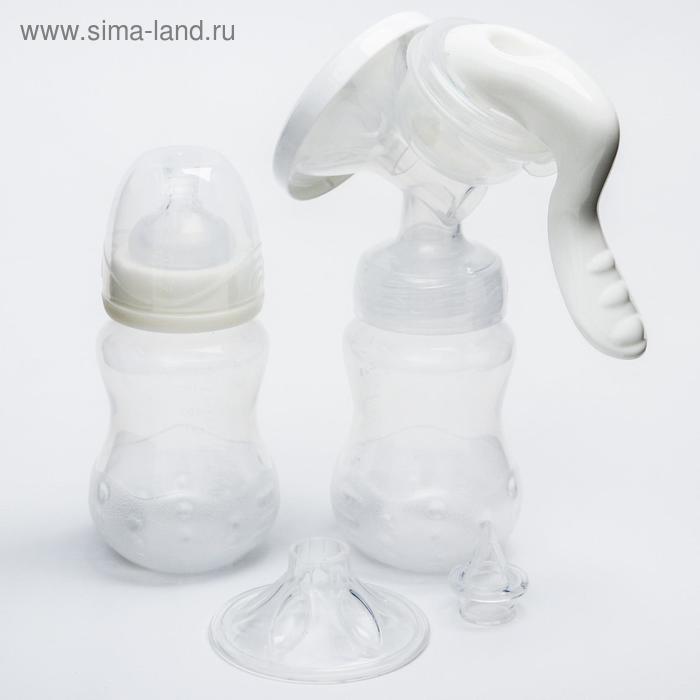 фото Молокоотсос, набор: бутылочка, соска силиконовая, клапан, накладка мир детства