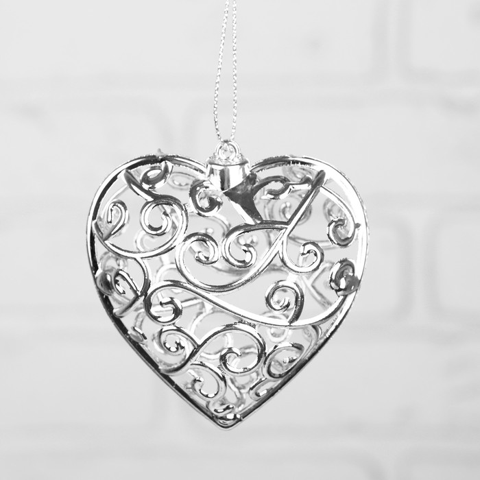 Основа для творчества и декорирования - "Сердце", цвет серебрянный