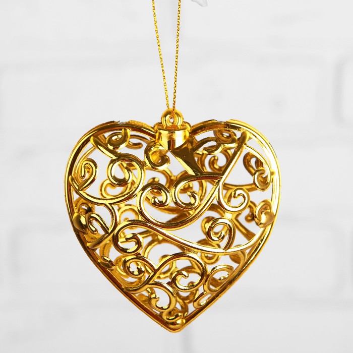 Основа для творчества и декорирования - "Сердце", цвет золотой