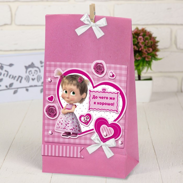 Набор по декорированию подарочного пакета "До чего же я хороша", Маша и Медведь