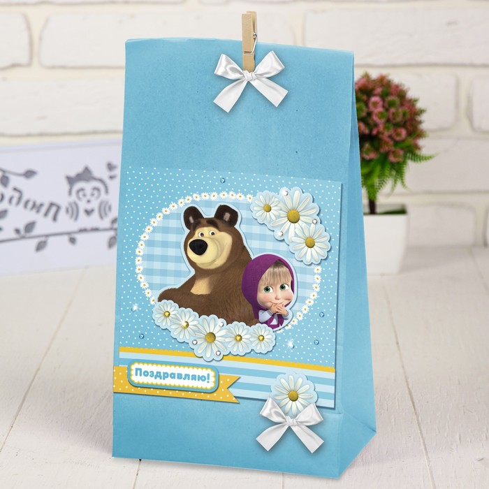 Набор по декорированию подарочного пакета "Ромашки", Маша и Медведь