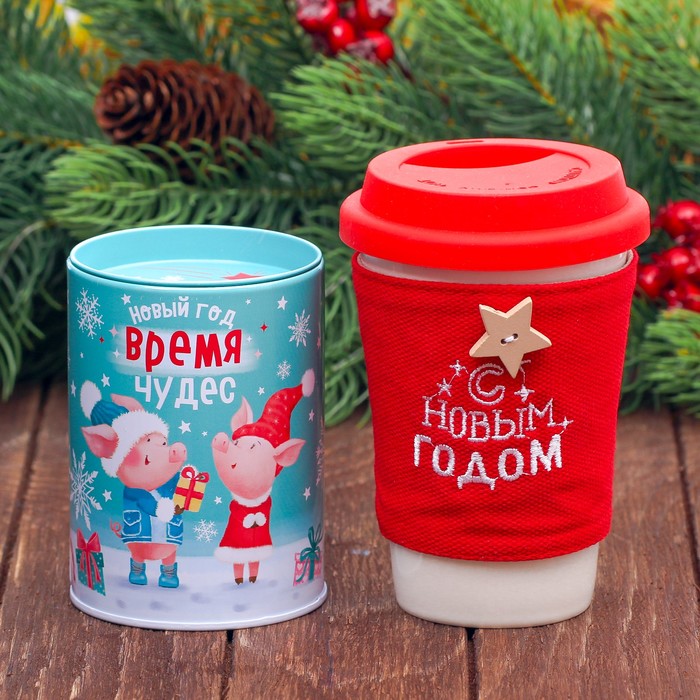 Набор "Загадай желание", копилка, стакан 300 мл