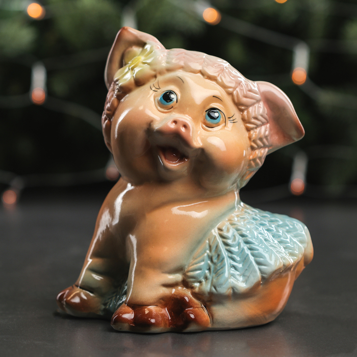 Копилка "Свинка Рюшечка" глазурь, микс