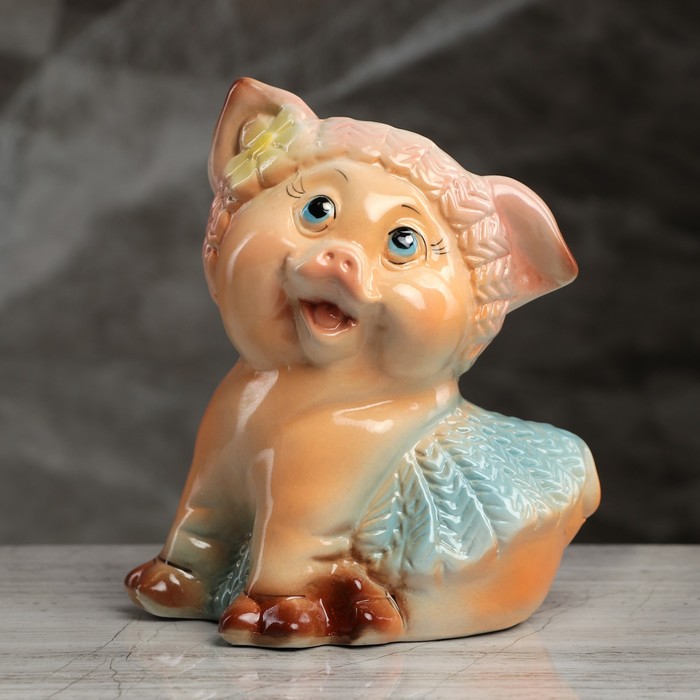 Копилка "Свинка Рюшечка" глазурь, микс