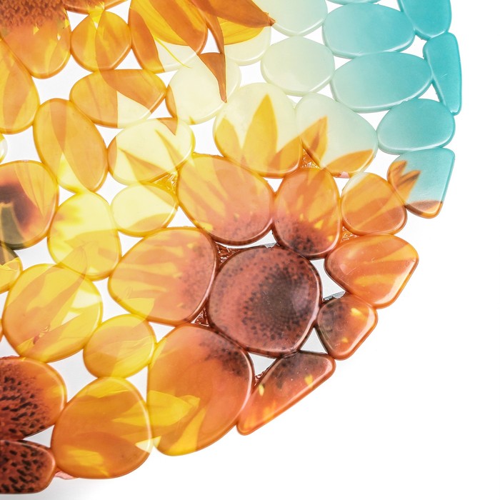 Коврик в раковину "Подсолнухи" галька, 29-х29 см